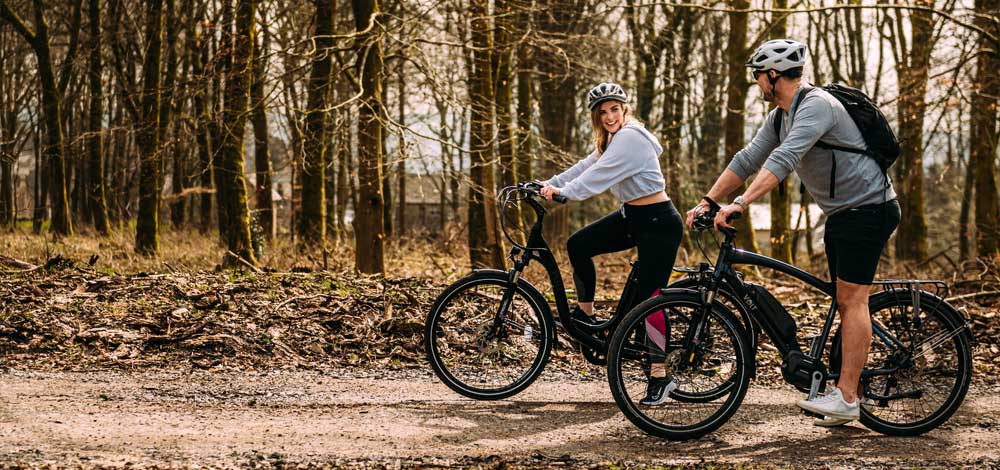 ebikes in woodland